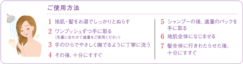 シャンプーパックご使用方法